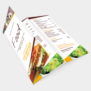 Carte menu restaurant plis roulés Food