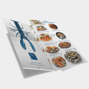 Carte menu restaurant pli central