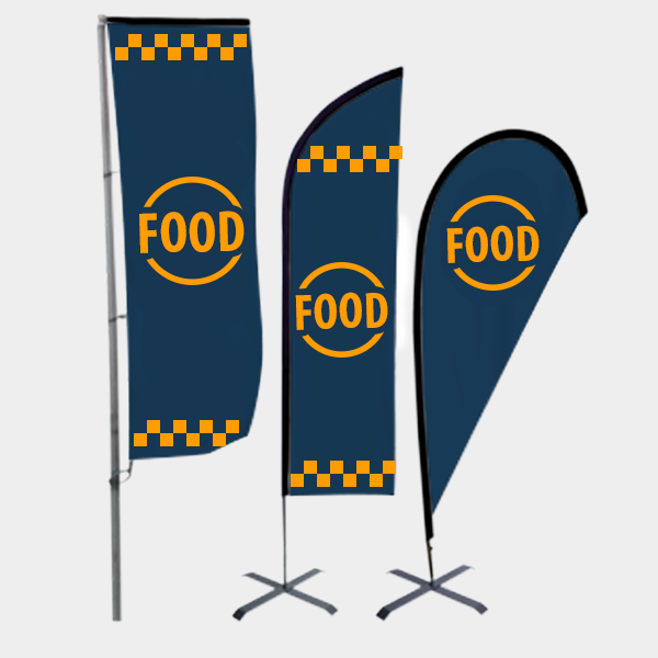3 drapeaux de formes différentes Food